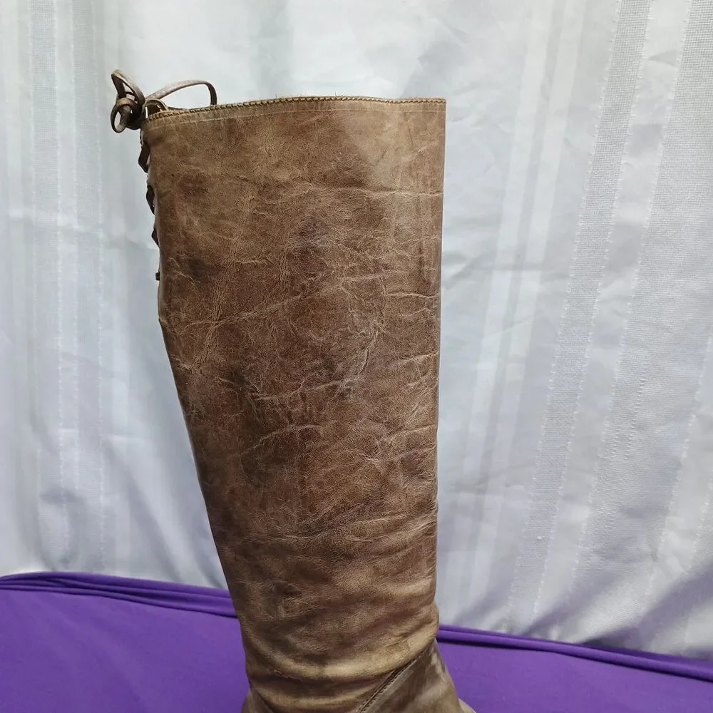 Corral Urban Chocolate Taupe Lace Tall Boots P5036 Ladies size 8.5M   Used W/Box